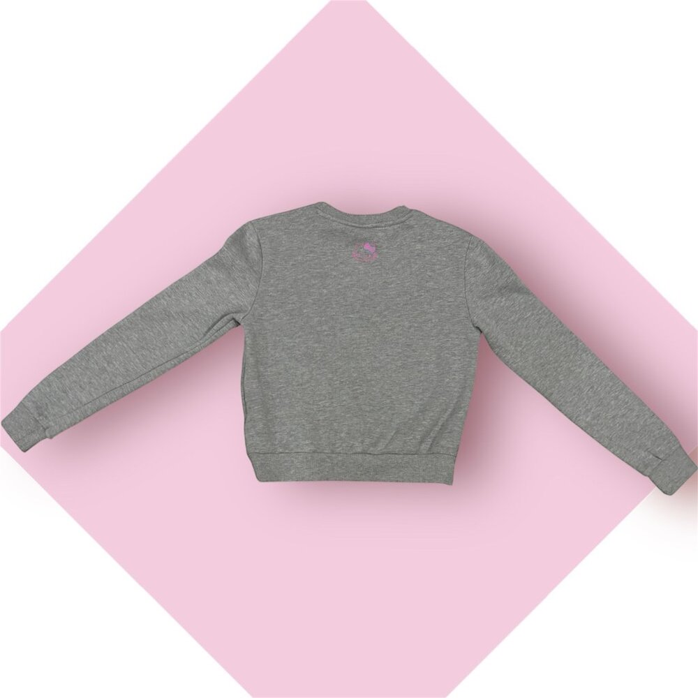 🎀 Hello Kitty x Shoe Palace Embossed Sweatshirt XS Gray Minimal Sanrio Crewneck - Picture 7 of 15